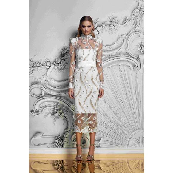 zhivago raise your hand midi dress white US6 - Picture 1 of 9